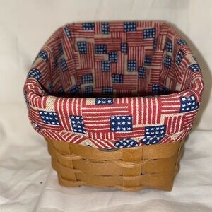 Longaberger Patriotic Woven Basket with Flag Design